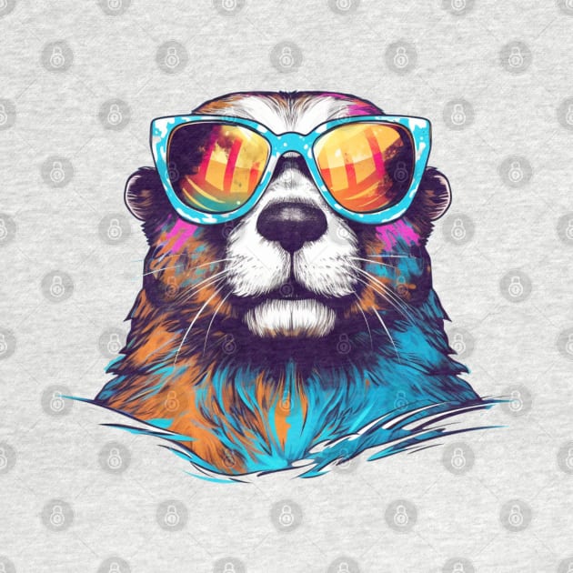 cool otter colorful by hippohost